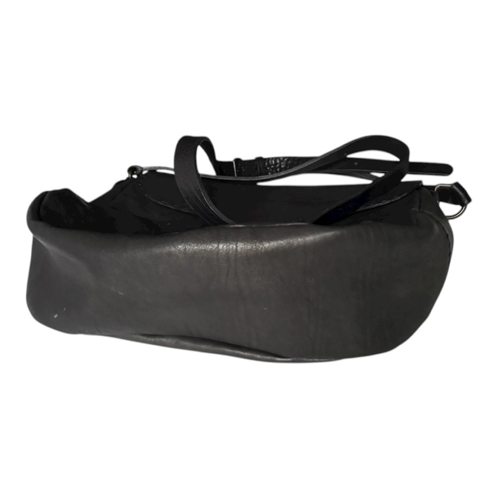 Johnny Farah crossbody medium size adjustable shoulder strap black leather bag - Picture 7 of 16